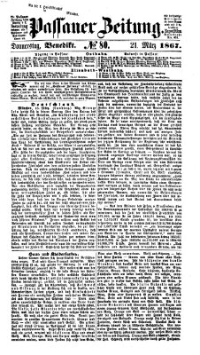 Passauer Zeitung Donnerstag 21. März 1867