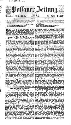 Passauer Zeitung Dienstag 26. März 1867