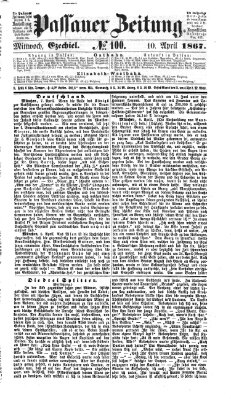 Passauer Zeitung Mittwoch 10. April 1867