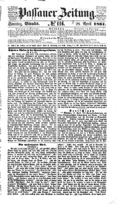 Passauer Zeitung Sonntag 28. April 1867