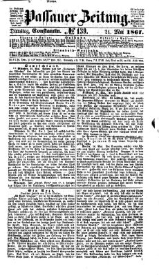 Passauer Zeitung Dienstag 21. Mai 1867