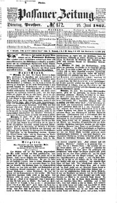 Passauer Zeitung Dienstag 25. Juni 1867