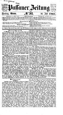 Passauer Zeitung Freitag 26. Juli 1867