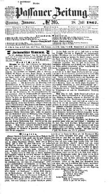 Passauer Zeitung Sonntag 28. Juli 1867