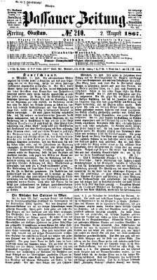 Passauer Zeitung Freitag 2. August 1867