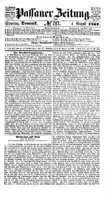 Passauer Zeitung Sonntag 4. August 1867