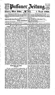 Passauer Zeitung Montag 5. August 1867