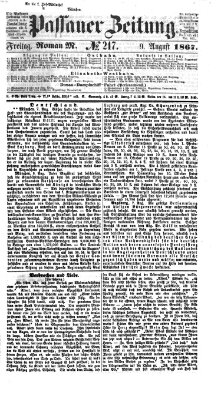 Passauer Zeitung Freitag 9. August 1867