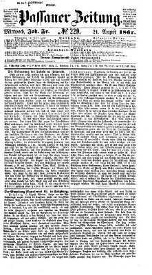 Passauer Zeitung Mittwoch 21. August 1867