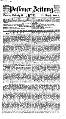 Passauer Zeitung Sonntag 25. August 1867