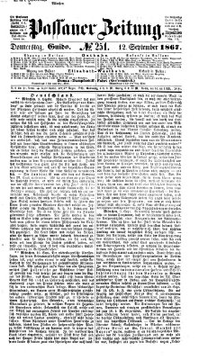 Passauer Zeitung Donnerstag 12. September 1867