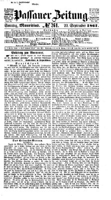 Passauer Zeitung Sonntag 22. September 1867