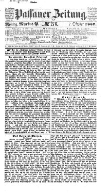 Passauer Zeitung Montag 7. Oktober 1867