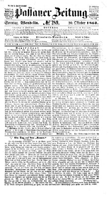 Passauer Zeitung Sonntag 20. Oktober 1867