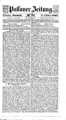 Passauer Zeitung Dienstag 22. Oktober 1867