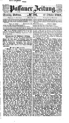 Passauer Zeitung Sonntag 27. Oktober 1867