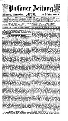 Passauer Zeitung Mittwoch 30. Oktober 1867