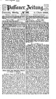 Passauer Zeitung Donnerstag 31. Oktober 1867