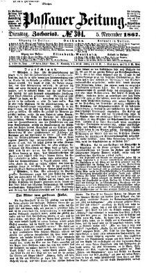 Passauer Zeitung Dienstag 5. November 1867