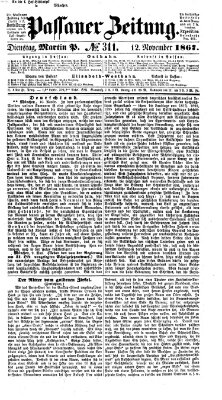 Passauer Zeitung Dienstag 12. November 1867