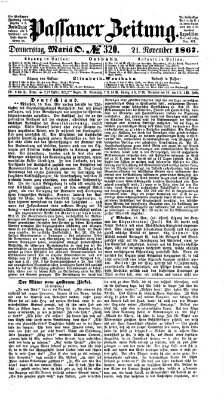 Passauer Zeitung Donnerstag 21. November 1867