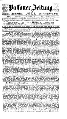 Passauer Zeitung Freitag 29. November 1867