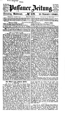 Passauer Zeitung Samstag 30. November 1867