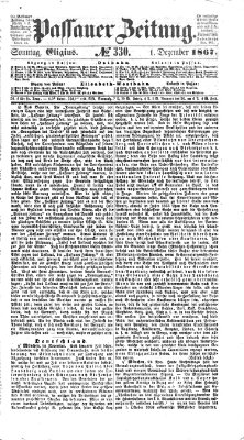 Passauer Zeitung Sonntag 1. Dezember 1867