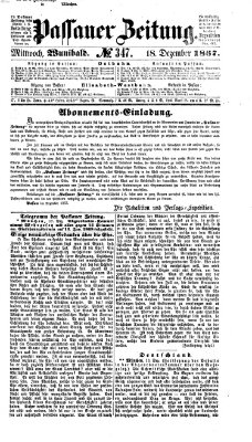 Passauer Zeitung Mittwoch 18. Dezember 1867