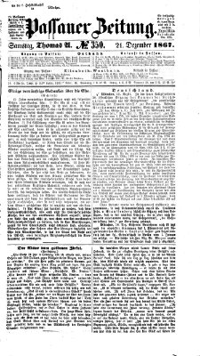 Passauer Zeitung Samstag 21. Dezember 1867