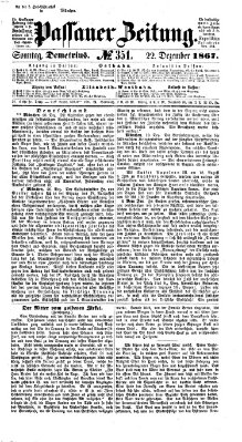 Passauer Zeitung Sonntag 22. Dezember 1867