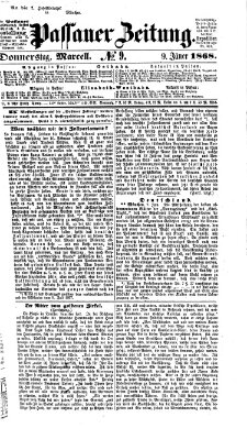 Passauer Zeitung Donnerstag 9. Januar 1868