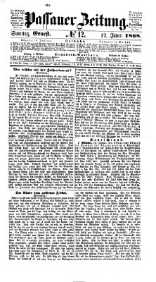 Passauer Zeitung Sonntag 12. Januar 1868