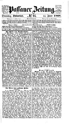 Passauer Zeitung Dienstag 14. Januar 1868