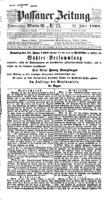 Passauer Zeitung Donnerstag 23. Januar 1868