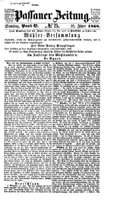 Passauer Zeitung Samstag 25. Januar 1868