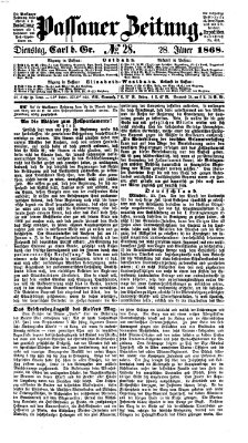 Passauer Zeitung Dienstag 28. Januar 1868