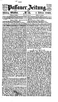 Passauer Zeitung Montag 3. Februar 1868