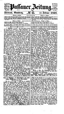 Passauer Zeitung Mittwoch 12. Februar 1868