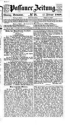 Passauer Zeitung Montag 17. Februar 1868