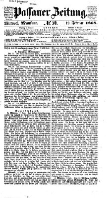 Passauer Zeitung Mittwoch 19. Februar 1868