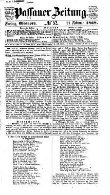 Passauer Zeitung Freitag 21. Februar 1868