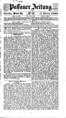 Passauer Zeitung Samstag 22. Februar 1868