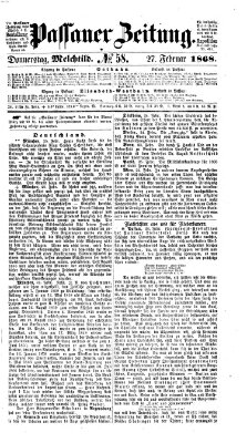 Passauer Zeitung Donnerstag 27. Februar 1868