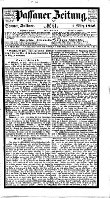 Passauer Zeitung Sonntag 1. März 1868