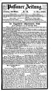 Passauer Zeitung Dienstag 10. März 1868