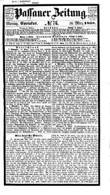 Passauer Zeitung Montag 16. März 1868