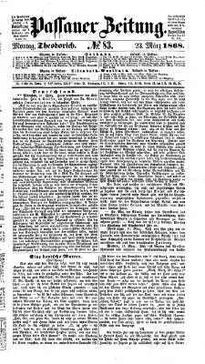 Passauer Zeitung Montag 23. März 1868