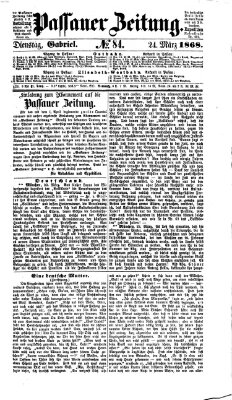 Passauer Zeitung Dienstag 24. März 1868