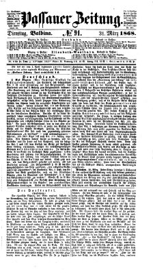 Passauer Zeitung Dienstag 31. März 1868